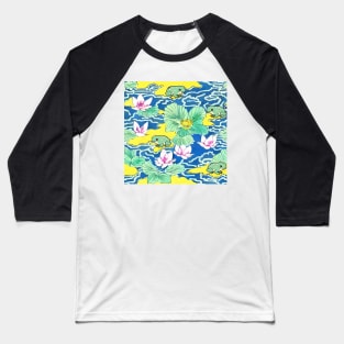 Waterlilies and frog chinoiserie Baseball T-Shirt